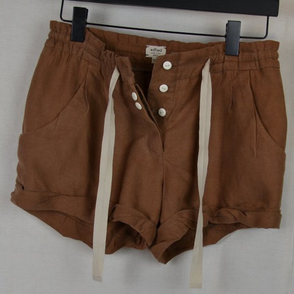 Wilfred Buttons fly Linen Blend  short size zero vacation,bike core - Picture 2 of 12